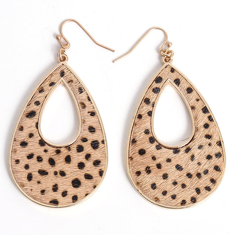 Wholesale Water Droplet Hollow Metal Earrings